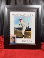 Mickey Mantle #7 New York Yankees H.O.F. 74 Signed Framed Photo