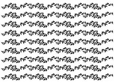 Leaf Vine Border 9 pcs 7 Inch Black Fused Glass Decals