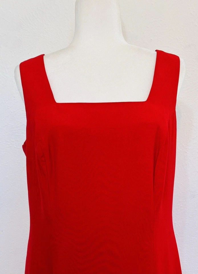 Maxi Vestido Joseph Ribkoff Mujer Talla 12 Rojo Vaina Diseñador Formal Dinero Antiguo Foto 2 de 4