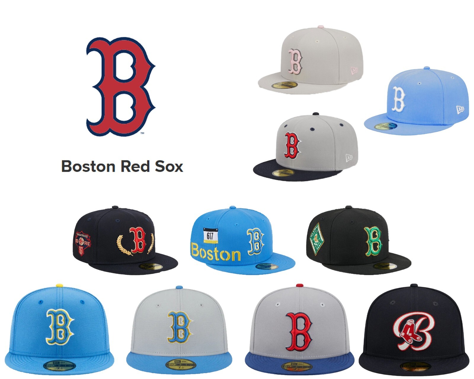 New MLB Boston Red Sox New Era Men's Baseball Cap 59FIFTY Fitted Cap