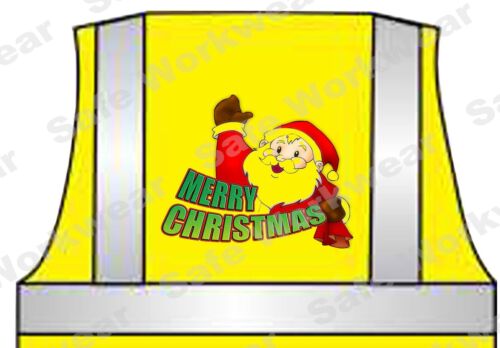 Merry Christmas Hi Vis Vest - Santa Claus - Christmas Present - - Picture 1 of 5