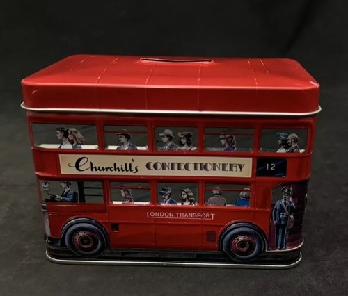 Churchill's Confectionery London Transport Double Decker Red Bus Tin ...