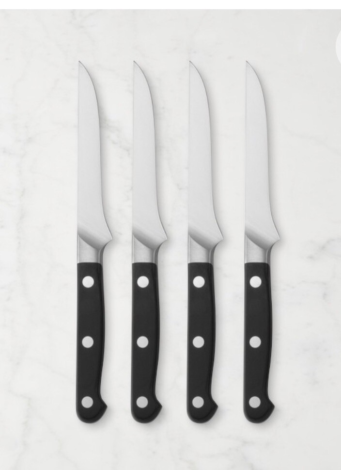 ZWILLING J.A. HENCKELS Pro Steak Knife Set, Black/Silver 4 Piece