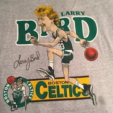 Vtg Larry Bird Cotton Sport Grey All Size Unisex Shirt C104