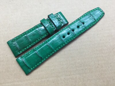 21mm/18mm Green Alligator Crocodile Embossed Leather Watch Strap Band