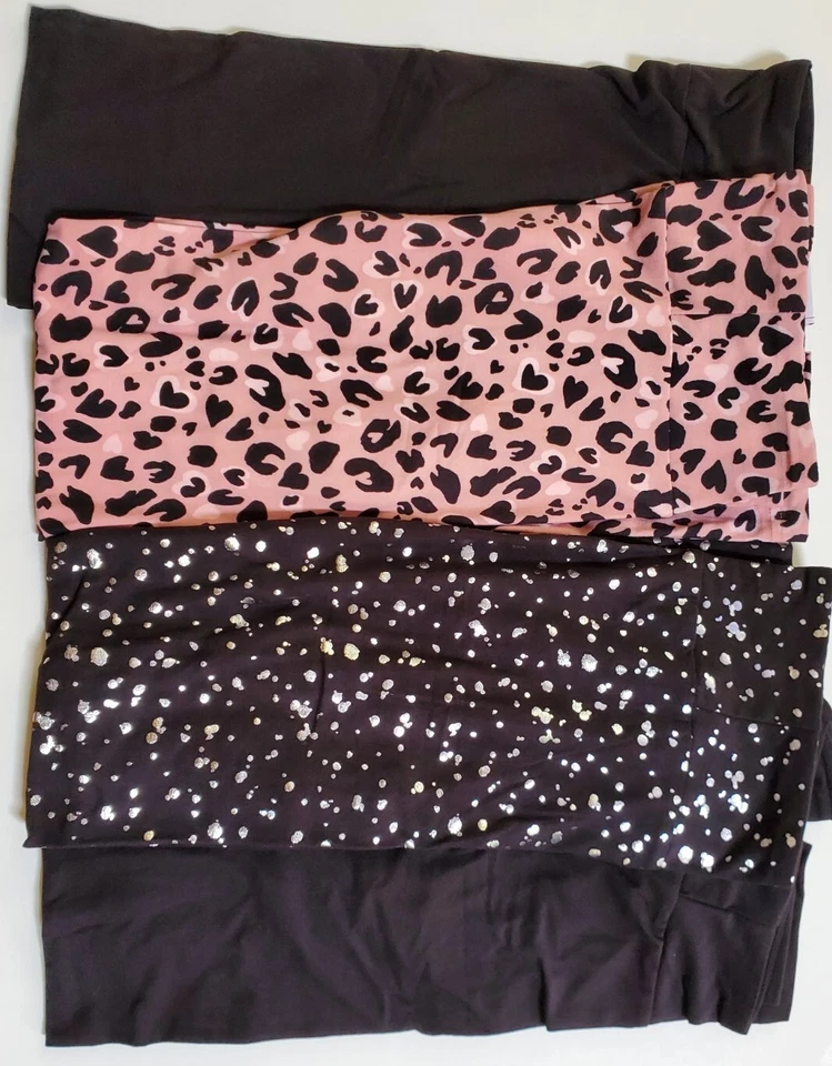 Mujer Junior Talla S (3-5) Gamuza Tobillo Leggings 4 Pares Nuevo Negro Rosa Foto 2 de 4