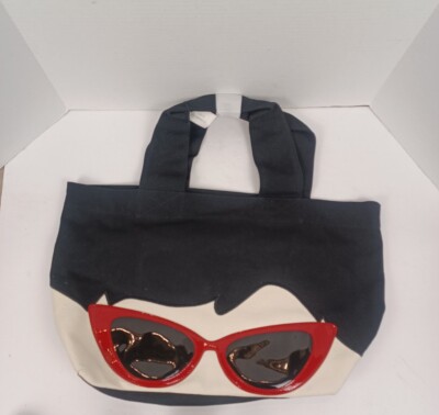 Lulu Guinnes Large Florence Cotton Sunglasses Tote Black
