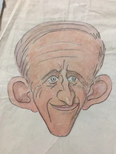 Drawing Prince Charles Caricature Satirical Portrait 1980 England King Queen