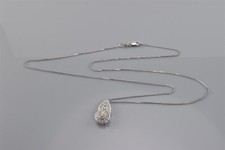 Sterling Silver 20mm x 10mm 1/2 tcw Diamond Accented Infinity Pendant 20" Chain