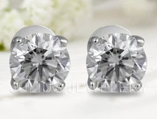 10.00 Cts Off White Treated Diamond  Earring  Certified  925  Studs Luster