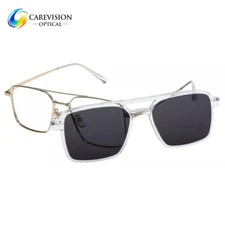 Men's Blue Light Blocking Reading Glasses Magnetic Clip On Polarized Sunglasses 