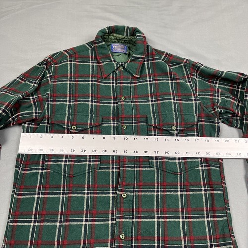 Vintage Pendleton Flannel Mens Sz 15 1/2 Shirt Plaid Pure Virgin Wool USA Made - Picture 6 of 7