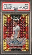 2023 Panini Mosaic #326 Jake Moody Auto-Fusion Red & Ylw Choice PSA 9  MT