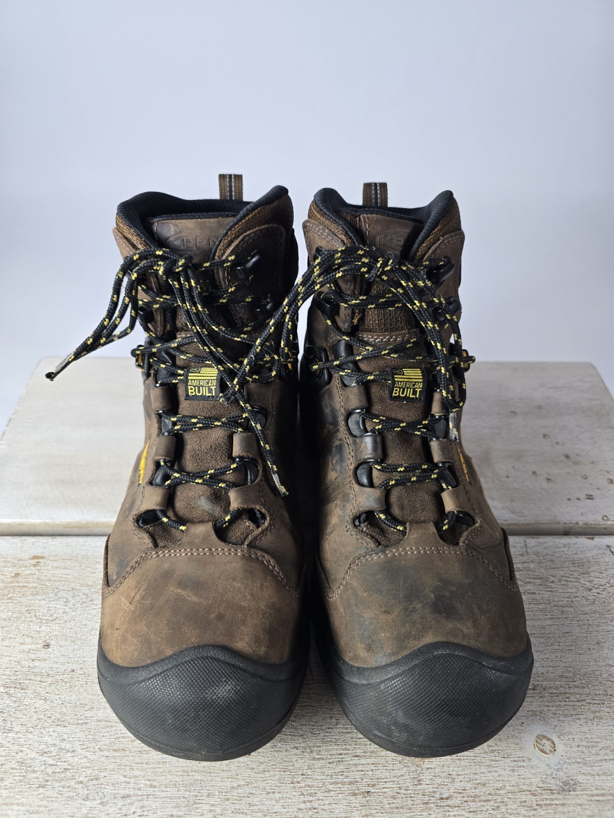 KEEN Stivali Scarpe Utility Uomo Taglia 10 EE MARRONE Dover 6 Punta Carbonio WP 1021467