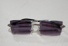 Womens silver snake embellished rimless fashionable sunglasses uv protection