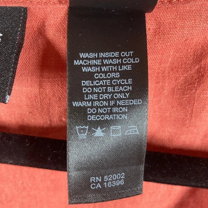 Top de mezcla de lino Axcess talla 14 babydoll terracota con cuentas cuello en V informal occidental Foto 3 de 4