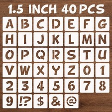 BAMIDELE 1.5 Inch Letter and Number Stencils, 40 Pcs Reusable