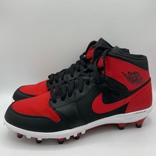 Nike Air Jordan 1 Mid TD Football Cleats Mens Size 13 Bred Lunarlon NEW