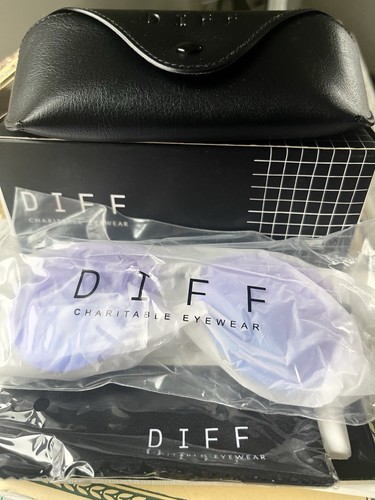 DIFF Eyewear Aviator LENOX Matte Blk & Purple Mirror Sunglasses New In Box - Picture 7 of 10