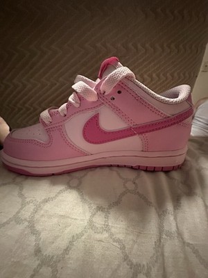 Nike Dunk Low (ps) Pink Rise/playful Pink Little Girls Size 12