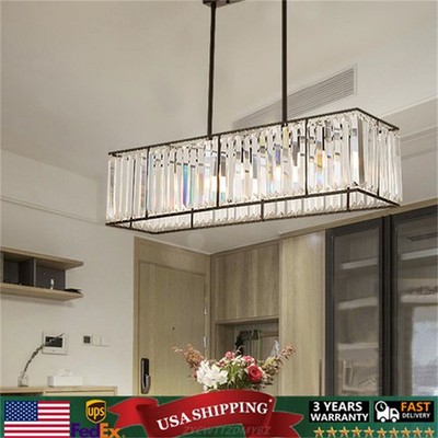 Crystal Pendant Light Chandelier Fixture Ceiling Kitchen Island Hanging Lamp New