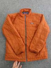 Patagonia Jacket Kids XL 14 Orange Quilted Full Zip Insulated STY68001FA22