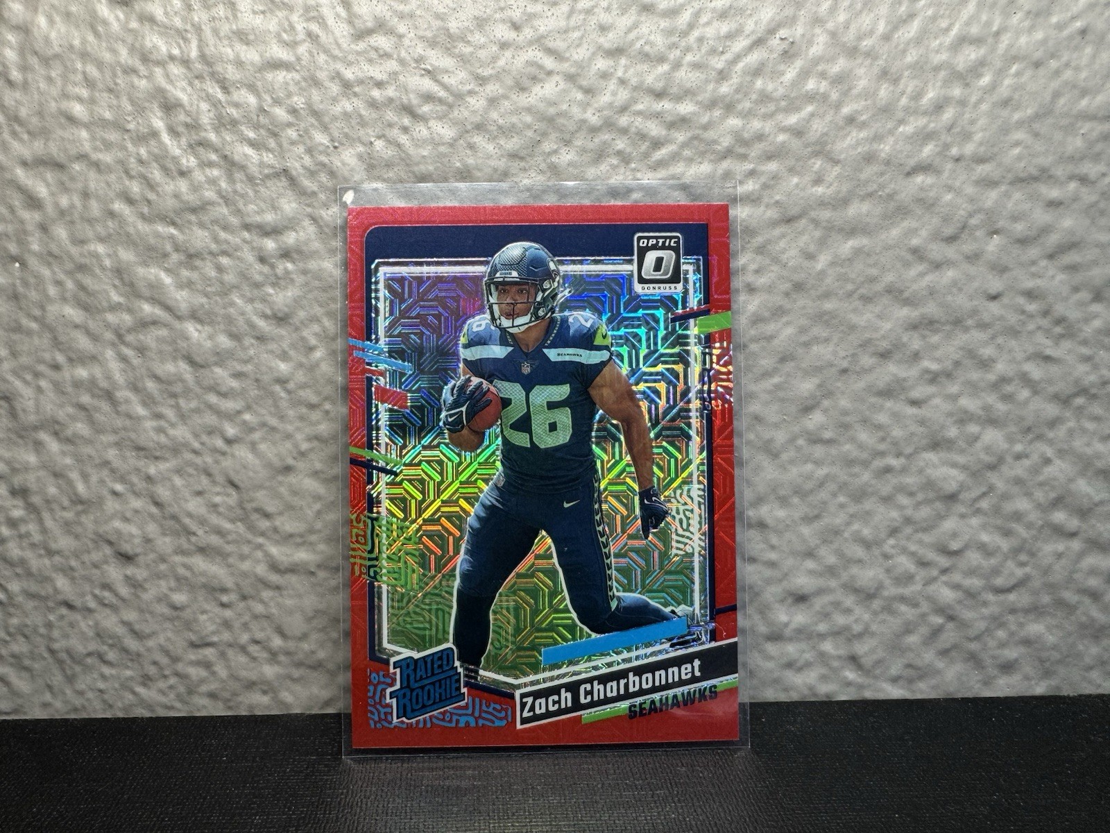 2023 Panini Donruss Optic - Rated Rookie Red MOJO Prizm #294 Zach Charbonnet