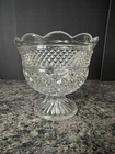 Vintage Anchor Hocking Wexford Footed Compote Trifle Pedestal Bowl Clear Glass