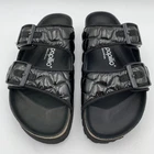 Birkenstock New w/ Box Arizona Pap French Piping Padded Black Nylon Nar 1025305