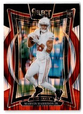 2024 Panini Select #28 Marvin Harrison Jr. Black & Red Prizm Shock
