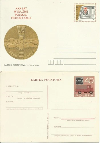 ? Poland Postal Stationery Automotive FSO Truck Motorization Mint Card Lot PRL