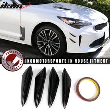 Universal Carbon Fiber Front Bumper Fin Canards Splitters V3 Style 4Pc Set