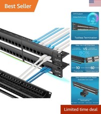 48 Port Ethernet Patch Panel, 10G with Toolless Couplers for Seamless Networking