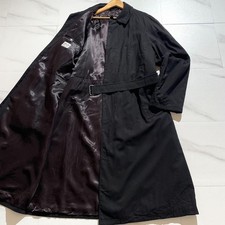 Cappotto lungo con cintura ARMANI COLLEZIONI Loro Piana Storm System 50 nero DAL GIAPPONE