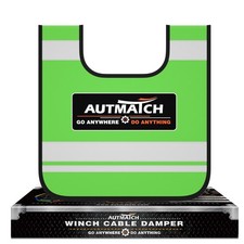 Autmatch Winch Cable Damper With Reflective Strips For Off-road Recovery Green