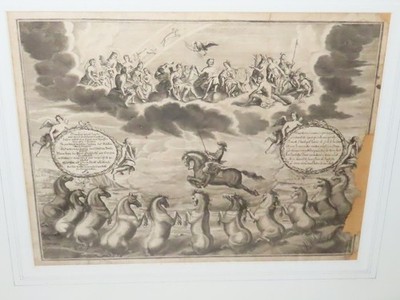 Kupferstich '' Dressur der Pferde -Pegasus'' William Cavendish Duke of Newcastle