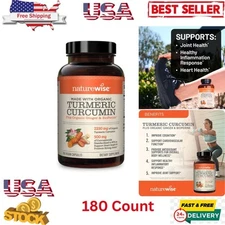 Organic Turmeric Curcumin 2250mg 95% curcuminoids w/ Ginger Black Pepper 180 Ct
