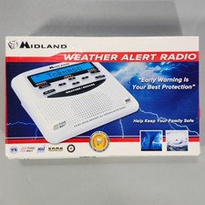 Midland Emergency Weather Alert Radio Alarm Clock WR-120EZ White Open Box Read