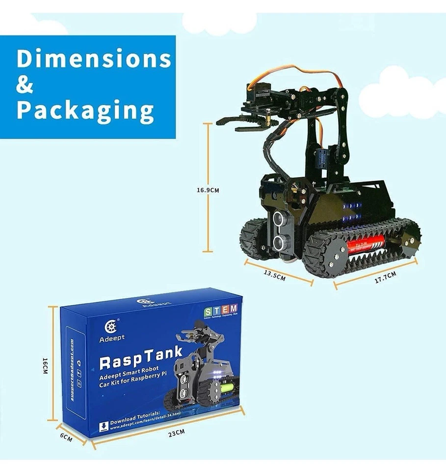 DIY Robot Model Kit for Raspberry Pi 4/3 Model B+/B WiFi Wireless Smart Robot... - Image 2 of 4