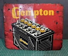 VINTAGE Aluminium sign - Crompton batteries