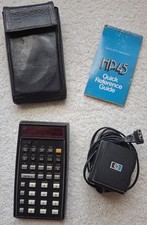 HP 45 Scientific Calculator complete w/ Case, Guide, Charger, App. Book WORKING 
