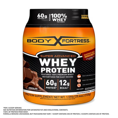Body Fortress Super Advanced 100% Premium Whey Protein Powder 1.59 lbs Full Flav