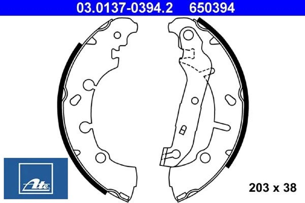 ATE 03.0137-0394.2 Bremsbackensatz 4 Bremsbacken Trommelbremse-image