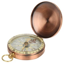 Vbest life Portable Vintage Retro Compass Metal Copper Flip Cover Compass Poc...
