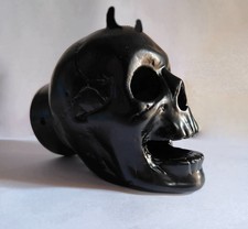 Heavy Alloy Black Skull Exhaust Pipe Mufler End Tip For Vintage Car Motorcyle