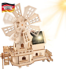 3D Holzpuzzle Windmühle Solarenergie Bastels...