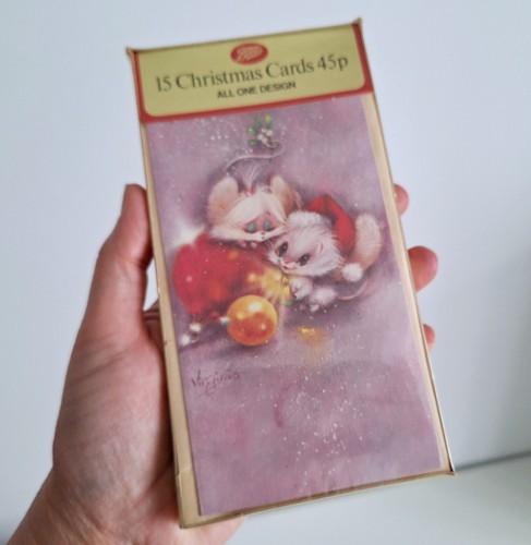 15 x Vintage Christmas Cards 1970s 80s New In Pack Cute Mice Boots The Chemist - Picture 5 of 5