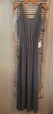 A22 Show Me Your Mumu Kendall Maxi Soft Charcoal Crisp Bridesmaids Dress S NWT