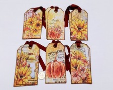 12-Fall-Autumn-Sunflower-Pumpkin-Junk Journal-Supplies-Favors-Gift-Hang-Tags