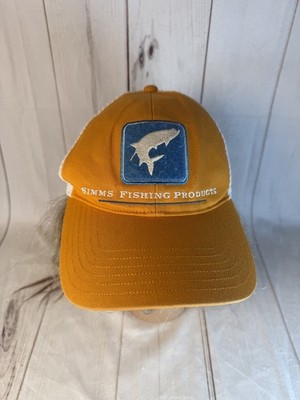 Simms Fishing Products Orange White Fish Patch Mesh Snapback Hat
